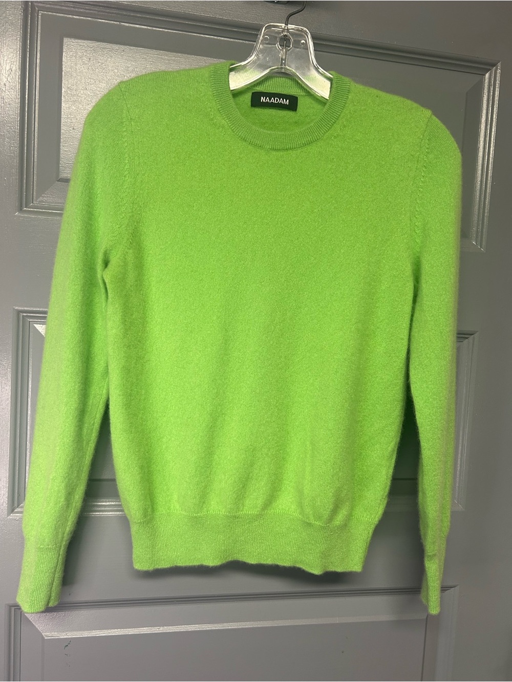 NAADAM BEAUTIFUL BRIGHT LIME GREEN WOMEN’s crew neck cashmere sweater size Small